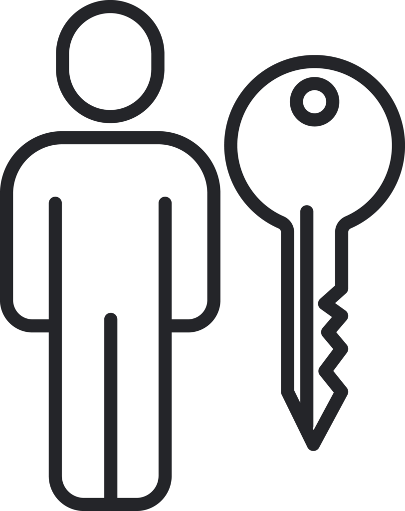 Icon: Person figure with key representing property access